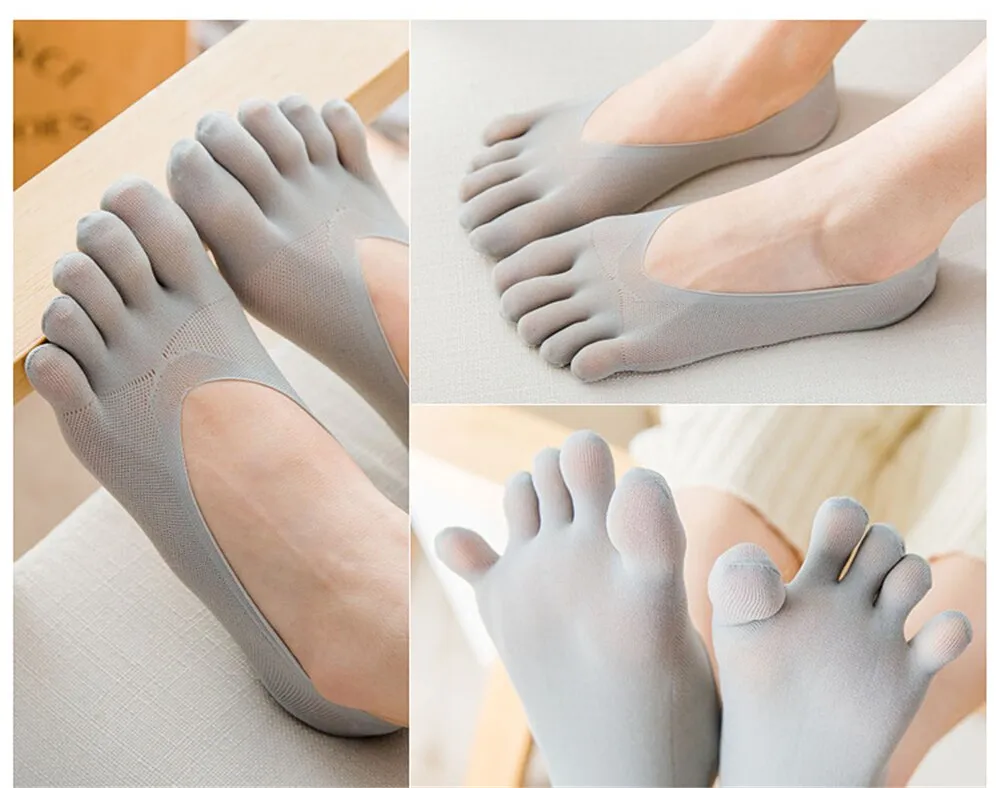 1 Pair Women's Breathable Ultrathin Five-finger Low Cut Invisible Sling Socks