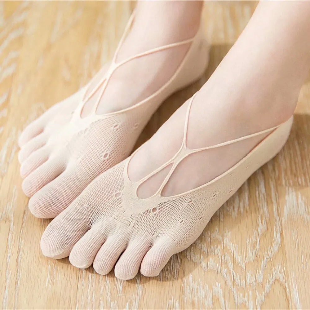 1 Pair Women's Breathable Ultrathin Five-finger Low Cut Invisible Sling Socks