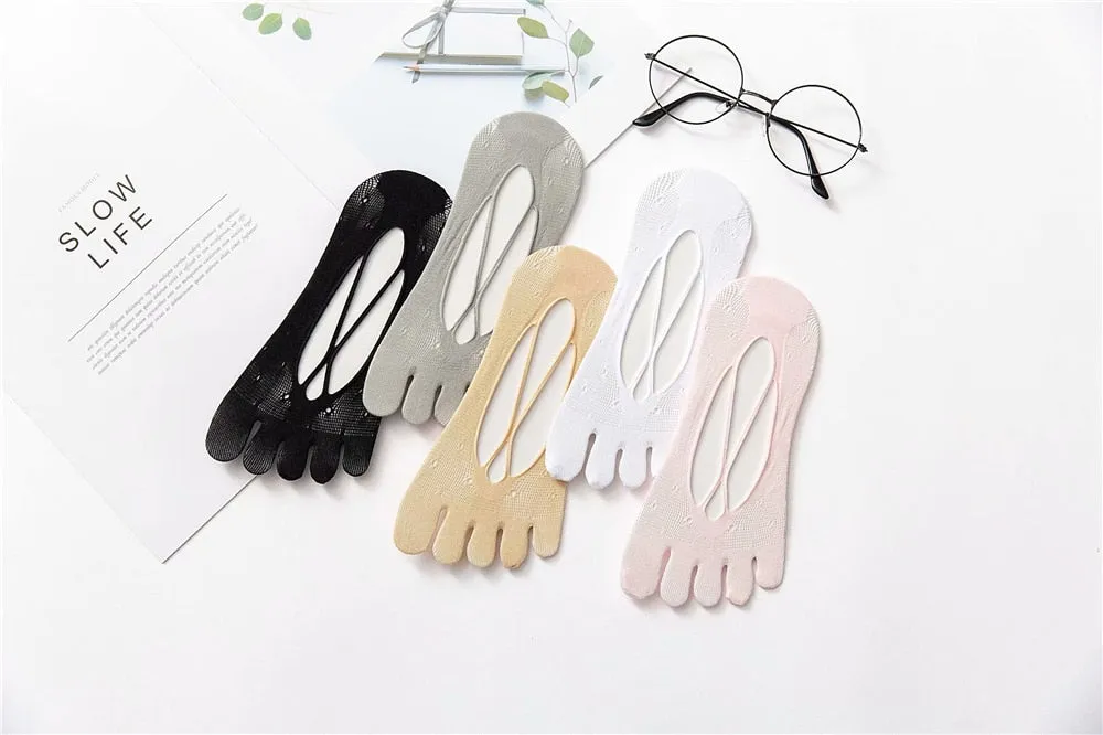 1 Pair Women's Breathable Ultrathin Five-finger Low Cut Invisible Sling Socks