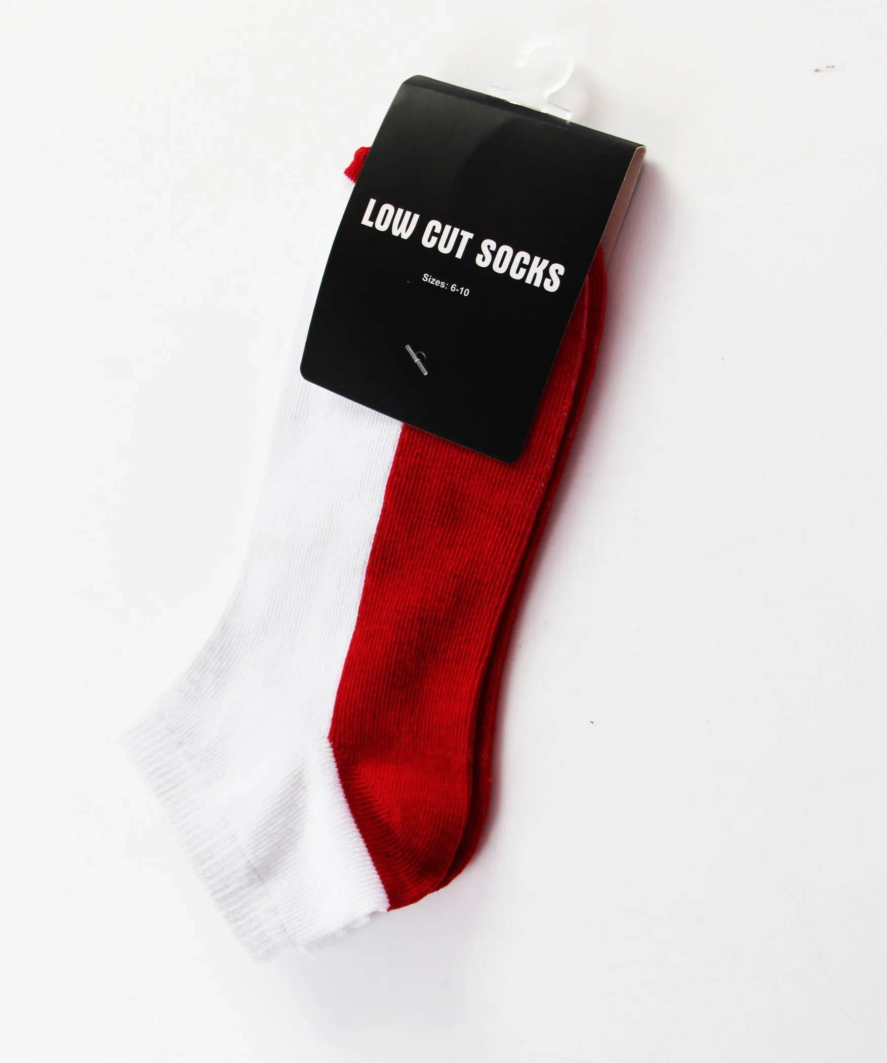 1 x Mens White & Red Low Cut Socks