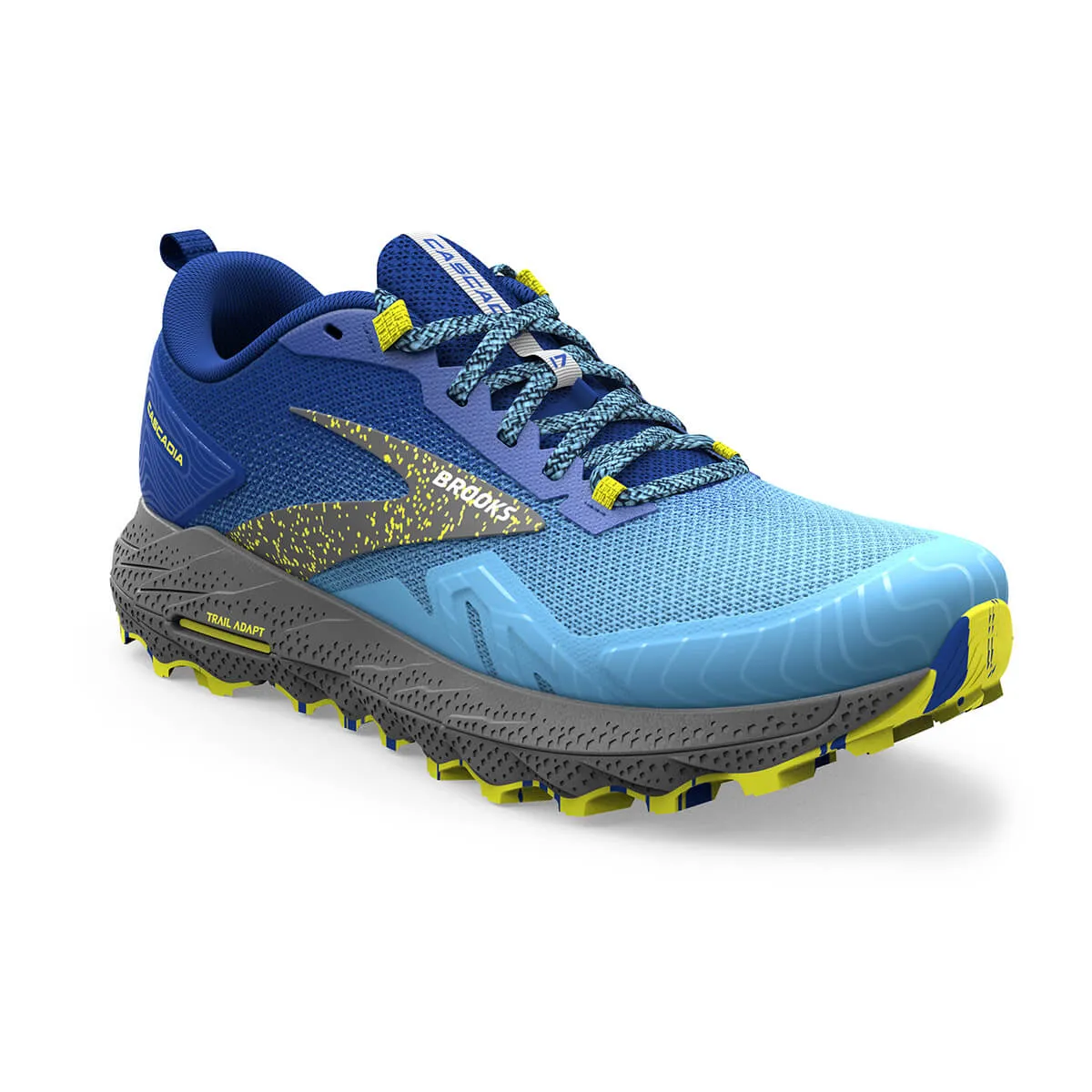 Mens Brooks Cascadia 17 Trail Running Shoes | Blue/Surf the Web/Sulphur