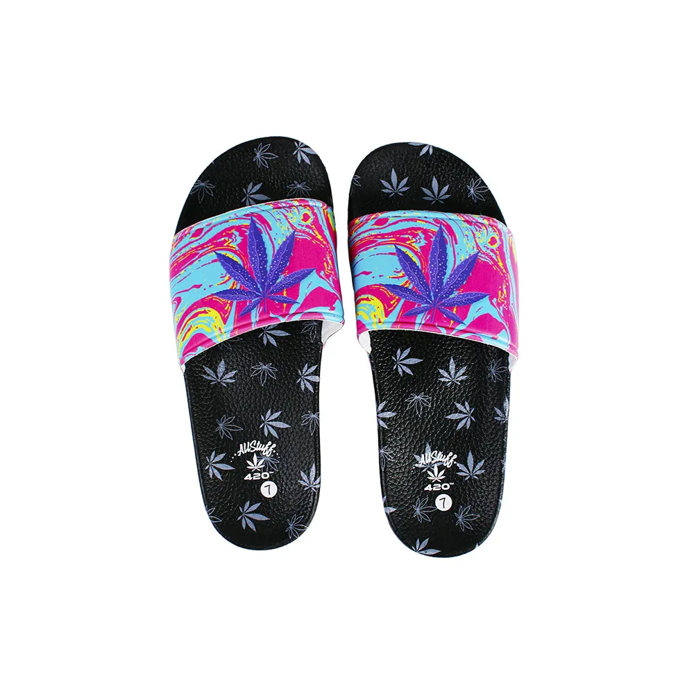 Himpy Slides - Womens Purple Lemonade Black Sandal - 1 Pair Per Pack