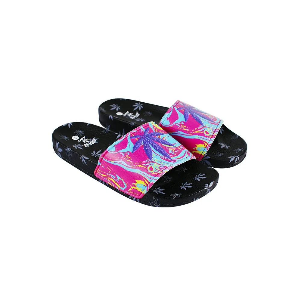 Himpy Slides - Womens Purple Lemonade Black Sandal - 1 Pair Per Pack